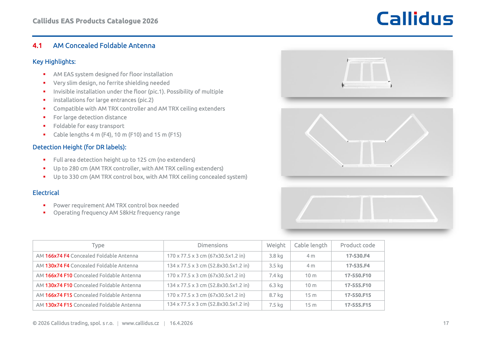 AM Floor Systems product visuals from the Callidus EAS catalogue